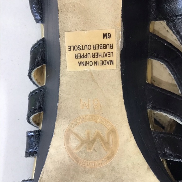 Michael Kors Black and Gold Gladiator wedge Sandal Bootie - Picture 6 of 6